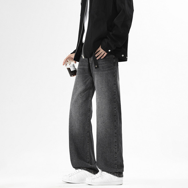 스타일닥터 남성용 복고풍 스트레이트핏 데님 팬츠