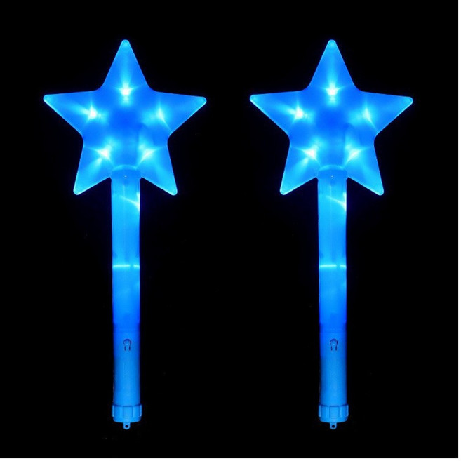 작은별이벤트 LED콘서트 파티 학예회 응원봉, 2개, 왕별 블루