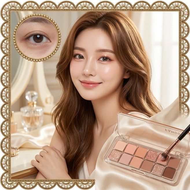 웜톤 데일리 오렌지 브라운 아이섀도우 팔레트 음영 매트 글리터 쉬머