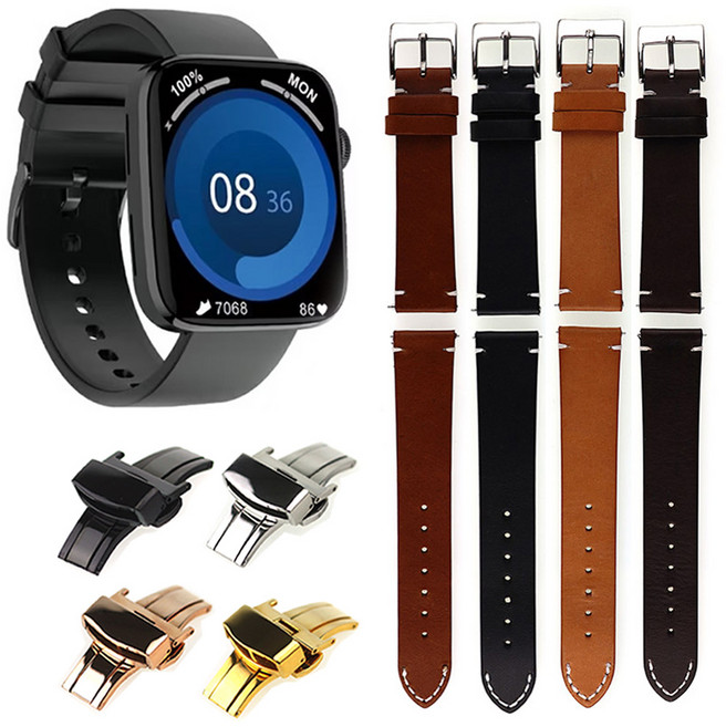 스마트워치 에코너 SW200 가죽 스트랩 버클 교체 QL, 04 QL4DBR22 다크브라운