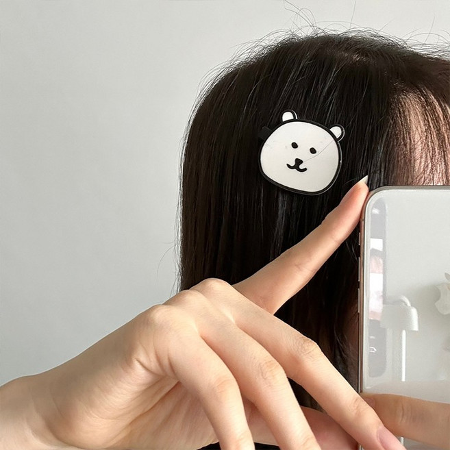 디아브 귀여운 농담곰 헤어핀 곰 이모티콘 곰돌이 머리핀 데일리 헤어핀