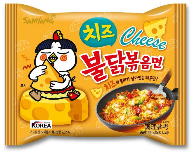 三養 起司口味火辣雞肉炒麵 140g, 12個