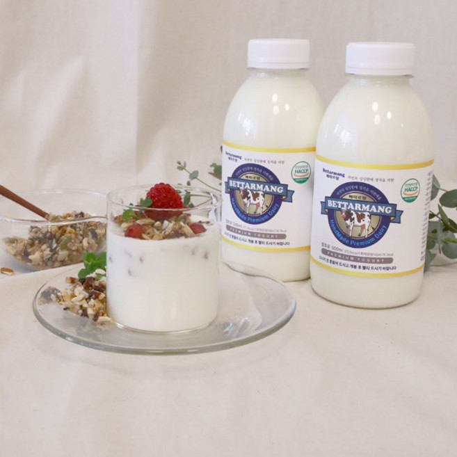 베따르망 [베따르망] 국산원유 100% 국내 프리미엄 수제 요구르트 요거트 가당, 500ml, 1개