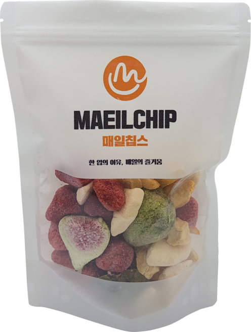 매일칩스 딸기 복숭아 파인애플 사과 무화과 5종 믹스 동결 건조 과일, 1개, 90g