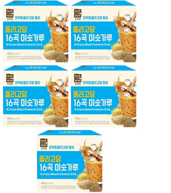 녹차원 올리고당 넣은 16곡 미숫가루, 5개, 400g