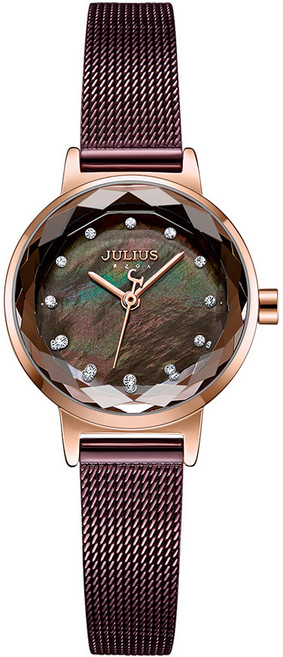 쥴리어스 여성용 로즈펄 메쉬밴드 손목 시계 + 쇼핑백 JA-1233