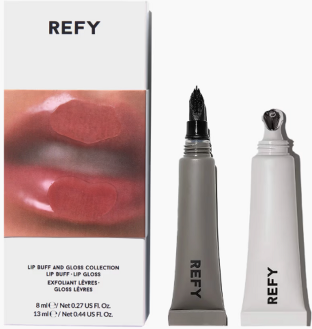 REFY 리파이 립 버프 (각질제거) + 수분 글로스 영국 한정판 컬렉션 세트, 1개, 13ml