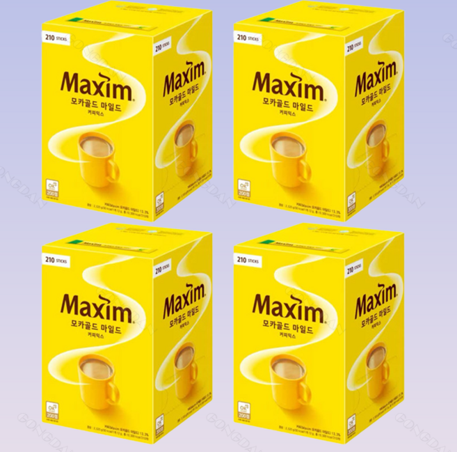 맥심 모카골드 마일드 커피믹스, 12g, 210개입, 4박스