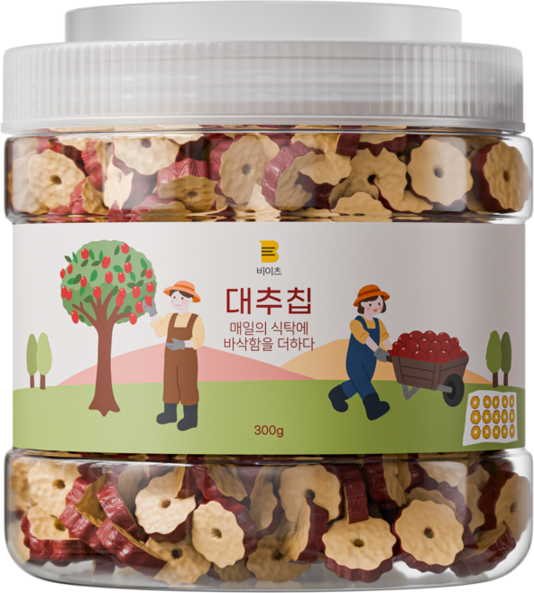 비이츠 바삭한 건대추 슬라이스 대추칩 말린 대추 마른안주 간식 건대추칩 건조대추칩, 1개, 300g