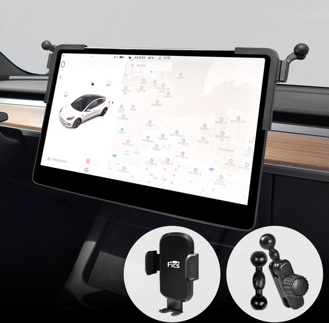 픽스 테슬라 모델3 Y 차량용 핸드폰 거치대 세트, 1개