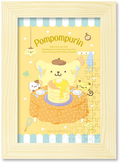 산리오 폼폼푸린 팬케이크 타임 (미니) 퍼즐+액자 세트 108피스, 1개, 슬림 미송
