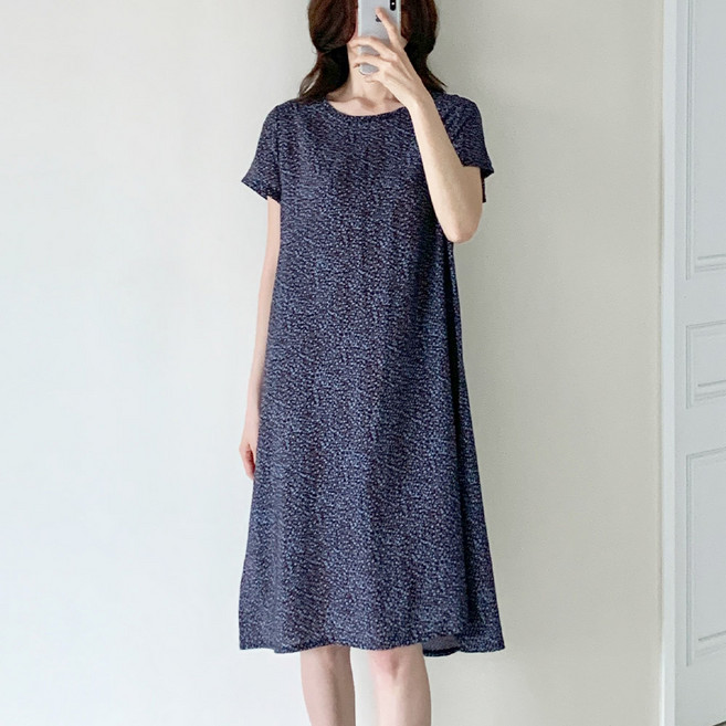 여성 플라워 인견 반팔원피스 빅사이즈