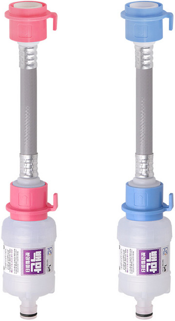 세탁기필터 녹물제거 원터치 교체 세탁기호스 필터 설치, 1개, 냉수+온수패키지