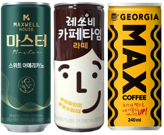 맥스웰 마스터 스위트 아메리카노 240mlx30개+레쓰비 카페타임 라떼 240mlx15개+조지아 맥스 240mlx15개, 1개, 240ml
