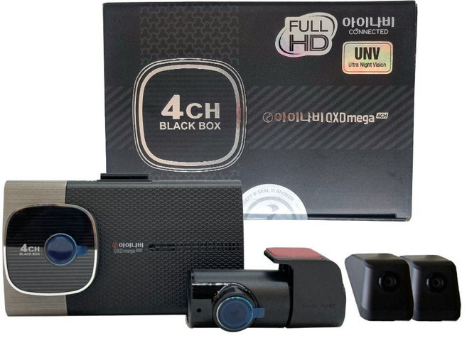 팅크웨어 아이나비 블랙박스 QXD MEGA 4채널 블랙 64G, QXD MEGA 블랙, 64GB