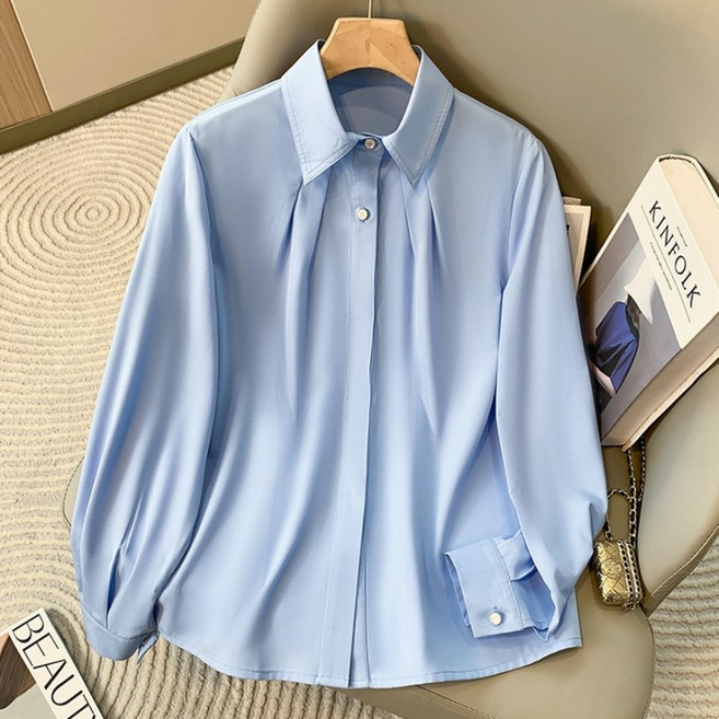 Zoovit 여성 히든버튼 정장 셔츠 빅사이즈 직장 남방