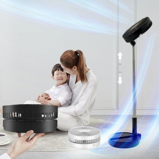 신우 접이식탁상용선풍기(FAN-400) 휴대용무선선풍기+3000원올리카만년필 추가랜덤 증정, 흑색