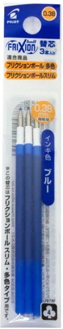 파이롯트 파이롯트 프릭션볼 슬림 볼펜 리필심 3입 (LFBTRF30), UF블루0.38