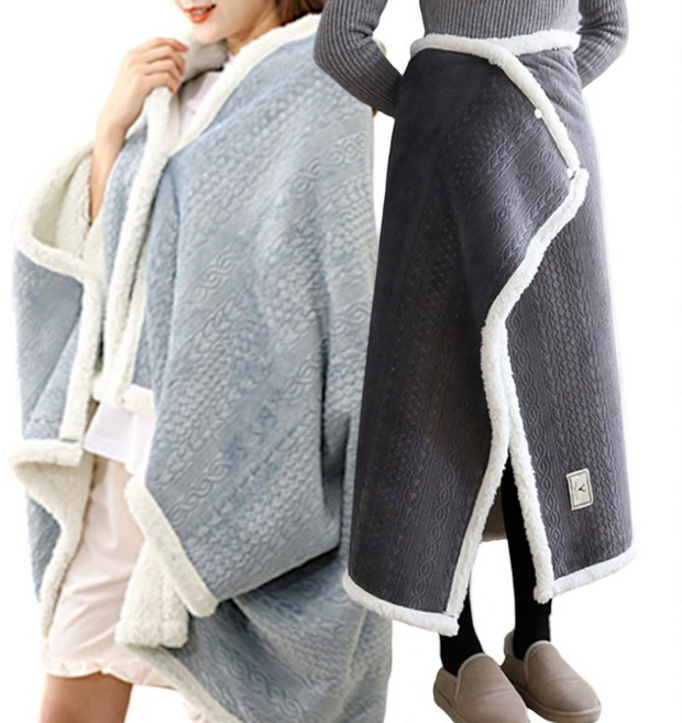 극세사 노르딕 똑딱이 망토 치마 담요 이불 입는담요