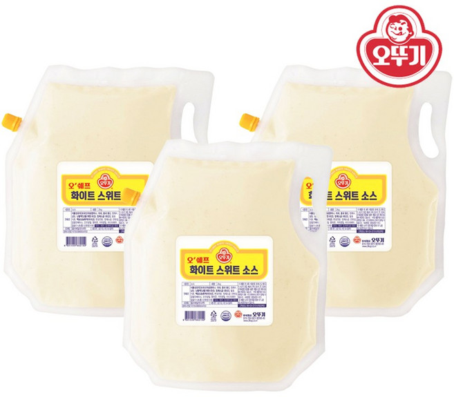 오뚜기 오쉐프 화이트 스위트소스 2kg 3개