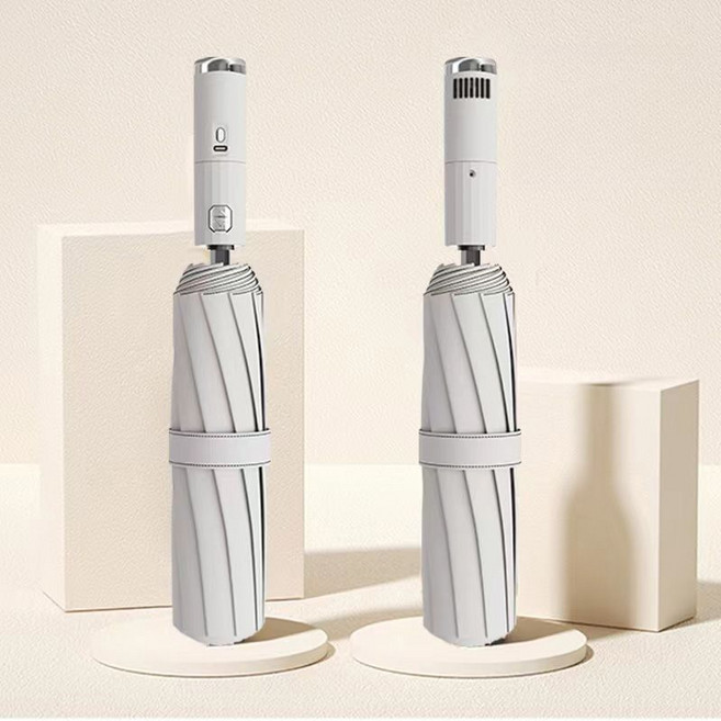 USB 충전식 3단 접이식 선풍기 우산 양산 냉각 자외선차단 골프 UV차단