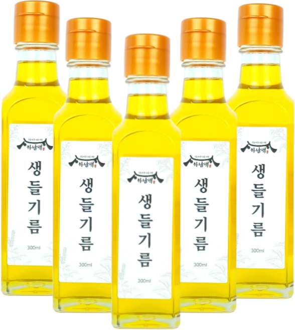 하남댁 저온압착 생들기름 냉압착 들기름, 5개, 300ml