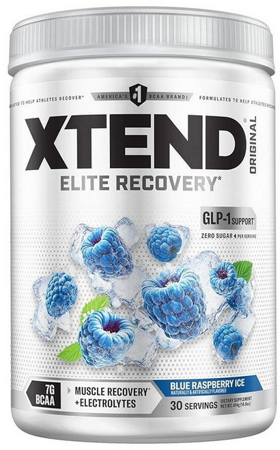 엑스텐드 BCAA 스트로베리 키위 스플래쉬 파우더 90서빙, 30회 복용 분량(1팩), 블루 라즈베리, 907g