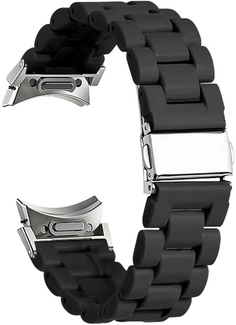 더조은셀러 갤럭시 워치6 워치5 호환 버블 컬러 체인 원터치 스트랩 밴드 시계줄, 블랙