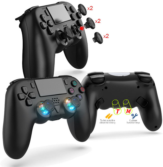 [국내정발] PS4 듀얼쇼크4 무선 컨트롤러 엣지 클론 [스팀 PC 모바일 블루투스 터보 연사 매크로] DOBE, 1개