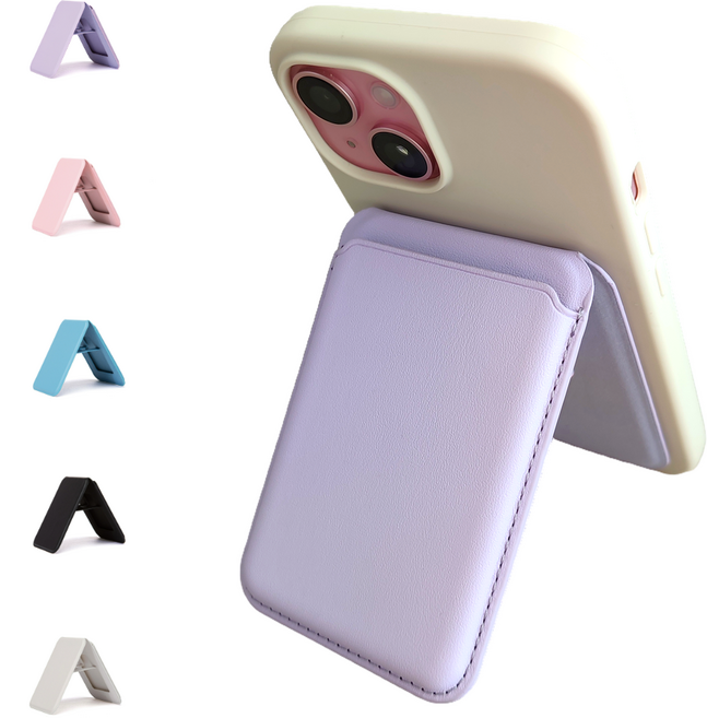 지크리 초경량 맥세이프 카드지갑 거치대, 1개, 라이트퍼플