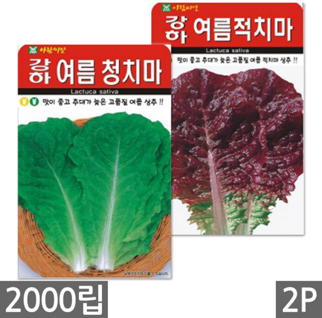 세인화분 여름 청치마 + 적치마 상추 소포장 - 씨 씨앗 쌈채소, 2개