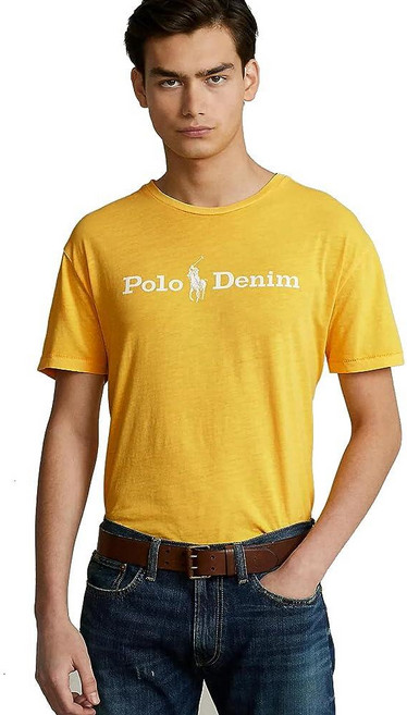 폴로랄프로렌 POLO RALPH LAUREN 티셔츠 데님 서플라이 티 남성용 면 폴로 포니 로고 그래픽 셔츠 골드 나팔 (as1 알파 m 레귤러 레귤러), 폴로랄프로렌 POLO RALPH LAUREN 티셔츠 데