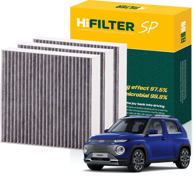 하이필터 현대 자동차 캐스퍼 활성탄 에어컨필터, 3개, 캐스퍼 (1세대 AX1) HI-V022