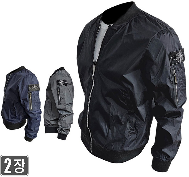 1+1웨어몬 여름 keeper 바람막이 항공점퍼 쿨 블루종 아웃도어 캐쥬얼