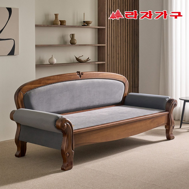 라자가구 다정 생황토 사바나 온열 보료 건강 원목 흙소파 3인용 C 카우치, 브라운, 확장형황토볼(조야그레이), 브라운