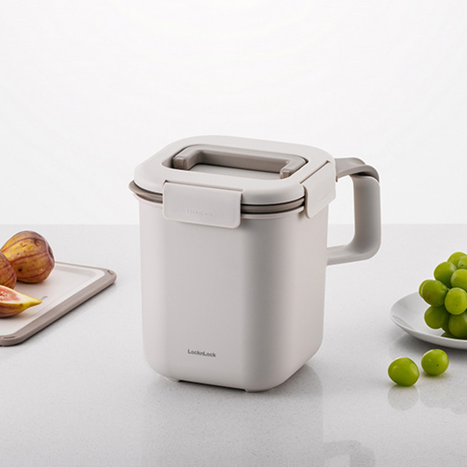 락앤락 투핸들 음식물쓰레기통 3L, 베이지, 1개