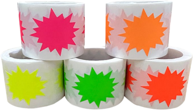 네온 폭발 포인트 스티커, 1세트, 06.5개혼합(S10101) 1000매