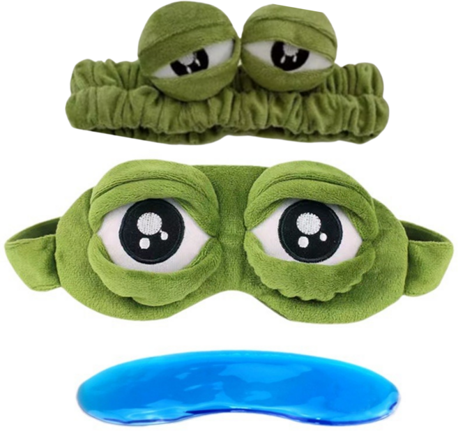 로앙비앙 슬픈 개구리 수면안대+냉온열팩+헤어밴드