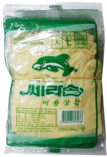 쎄라손 미용장갑(대)-10p 천연라텍스 다용도 고무장갑, 없음, 1개