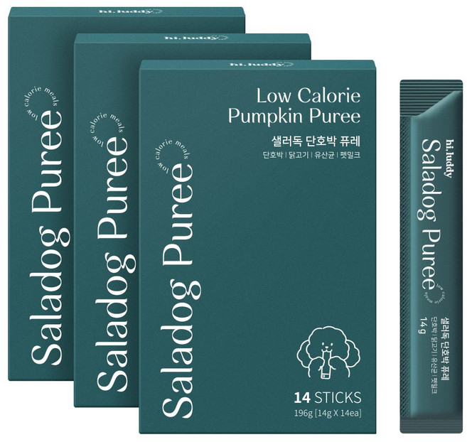 하이루디 샐러독 단호박 퓨레 강아지 짜먹는 간식, 42개, 14g