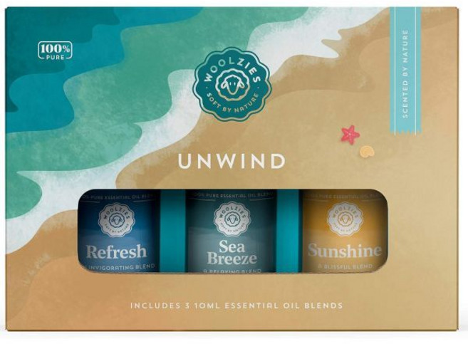 아로마테라피 에센셜 오일 울지스 100% 자연 치유 블렌드 세트 | 리프레시 씨 브리즈 선샤인 포함, Sea Breeze, 0.33 Fl Oz 3개