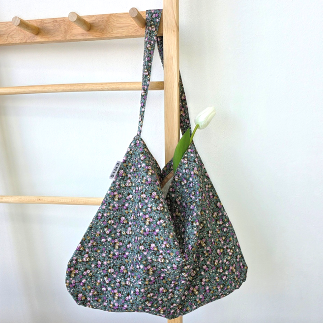 이미스 에코백 코듀로이 가방 올오버 플라워 장바구니