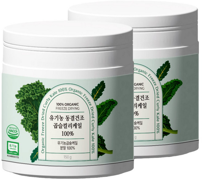 자연속의이야기 대용량 유기농 컬리케일 분말 동결건조 곱슬케일 100%, 2개, 150g