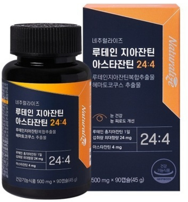 네추럴라이즈 루테인 지아잔틴 아스타잔틴 24:4 500mg x 90캡슐, 90정, 1개