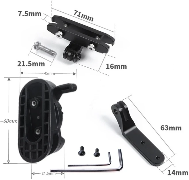 Garmin Varia RCT715 레이더 테일 라이트 쿠션 Gopro 어댑터 시트 자전거 조립 액세서리, 02 Lamp holder, 1개