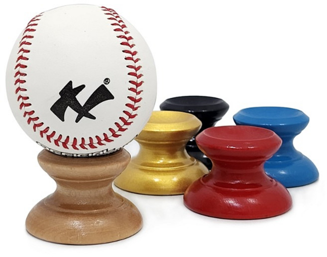 (묶음세일) 야구공 원목 받침대, 골드, 7개