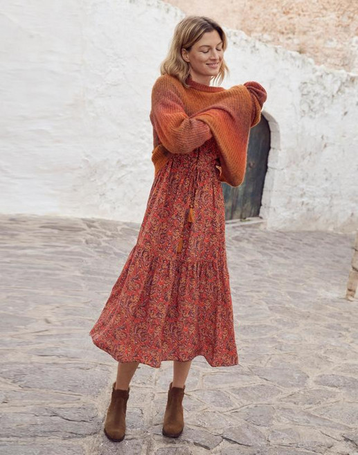 21SS 레드 러플배색 실크혼방 반팔원피스 VIDR1E101R2