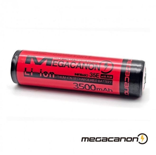 메가캐논 18650 보호회로 충전지 3500mAh 레드, 6개입, 1세트