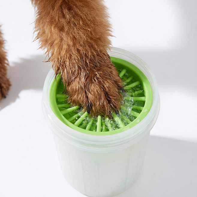 강아지 발 세척컵, 초록