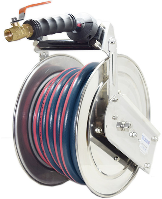 태창 자동호스 워터릴 릴호스 TC-1315sh 무독성 스테인레스 식수용 15m, 볼밸브, 1개, 실버